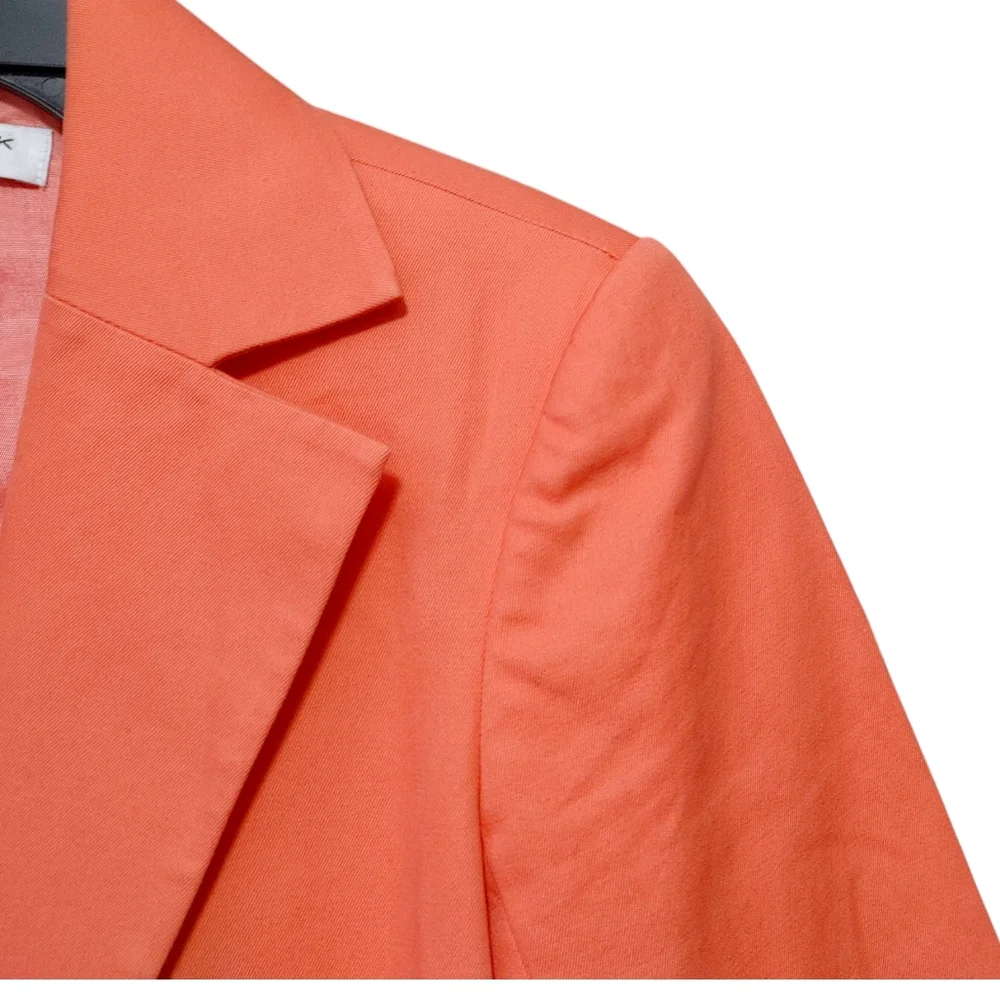 Trina Turk Orange Cotton Single Button Business Blazer Jacket Women's Size 6